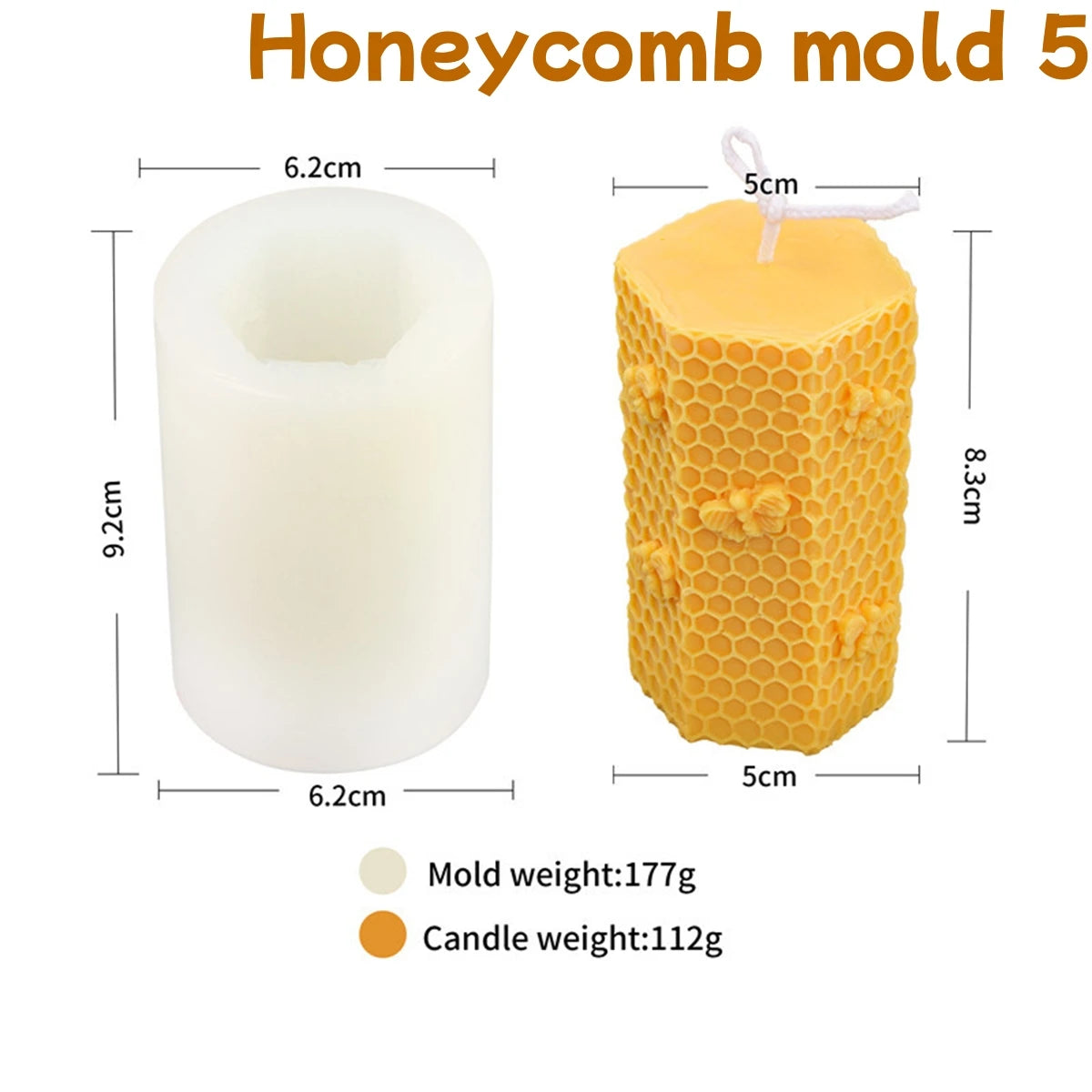 3D Bee Honeycomb Candle
