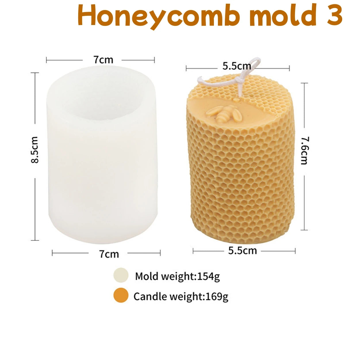 3D Bee Honeycomb Candle