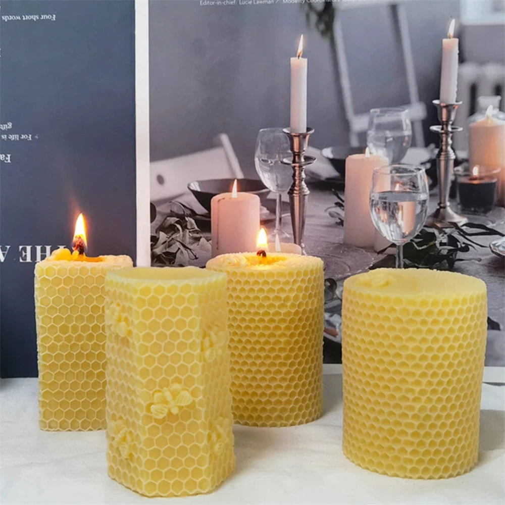 3D Bee Honeycomb Candle
