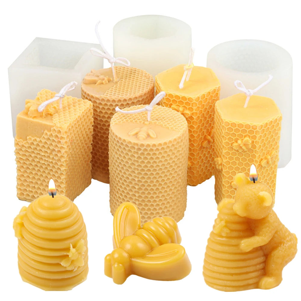 3D Bee Honeycomb Candle