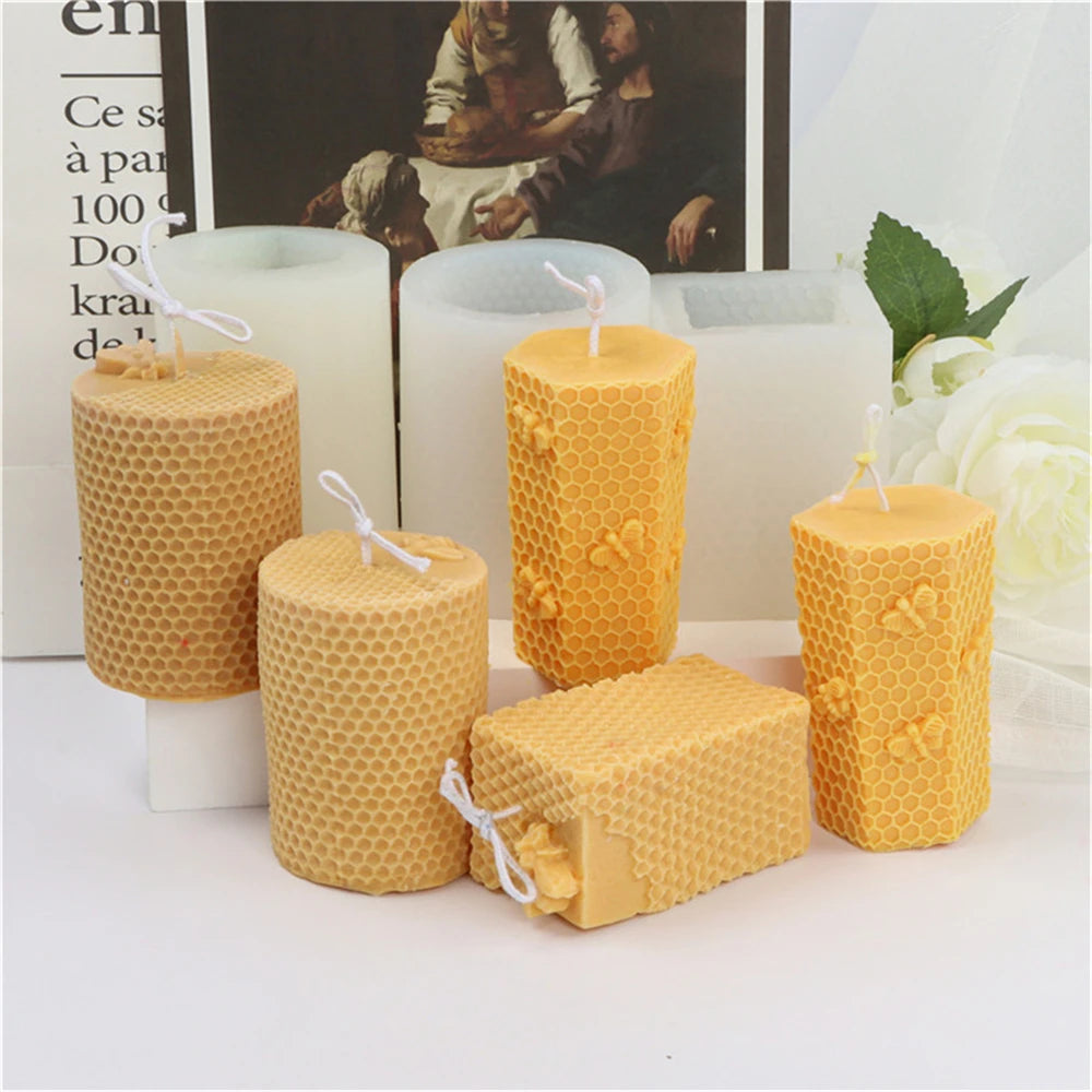 3D Bee Honeycomb Candle