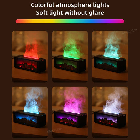 Fireplace Aroma Diffuser – LED Humidifier with Remote Control