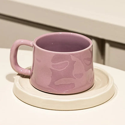 300ML Ceramic Coffee Mug with Saucer – Latte & Tea Cup