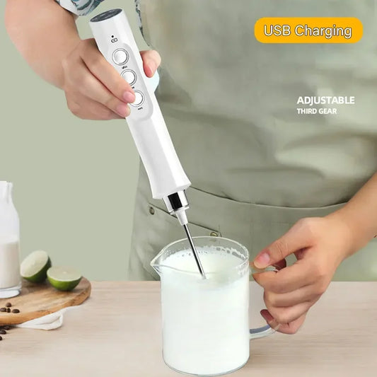 3-in-1 Handheld Electric Milk Frother – Coffee & Cappuccino Whisk