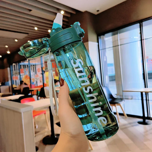 800ml Sports Water Bottle With Straw Plastic Water Bottles