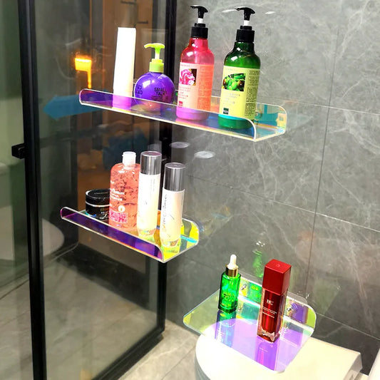 Invisible Acrylic Floating Shelf – Wall-Mounted Corner Storage