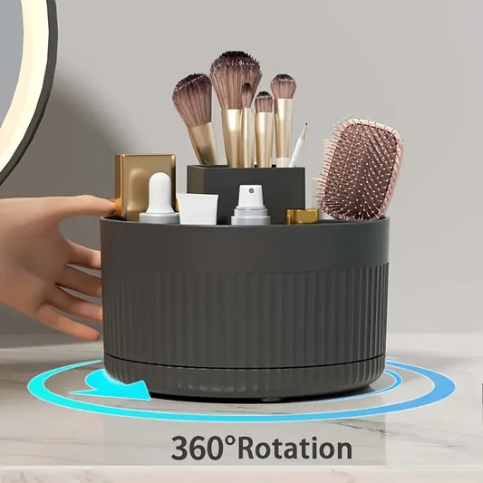 360° Rotating Storage Box Desktop Makeup Organizer Cosmetic Brush Holder Lipstick Eyebrow Pencil Holder Jewelry Container