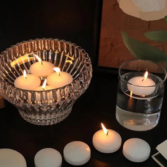 1pc Scentless Floating Candles Mini Wax Decor Water Wedding Party Vacation Home Decoration for Bath Spa Decor Long Burning Time
