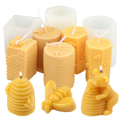3D Bee Honeycomb Candle