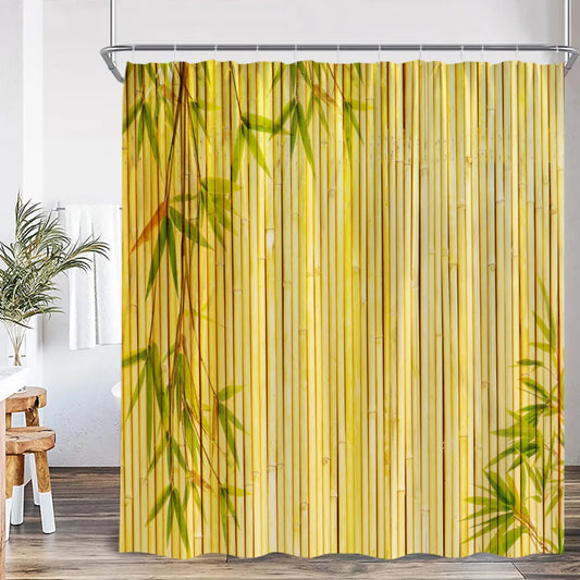 Zen Green Bamboo Buddha Shower Curtain