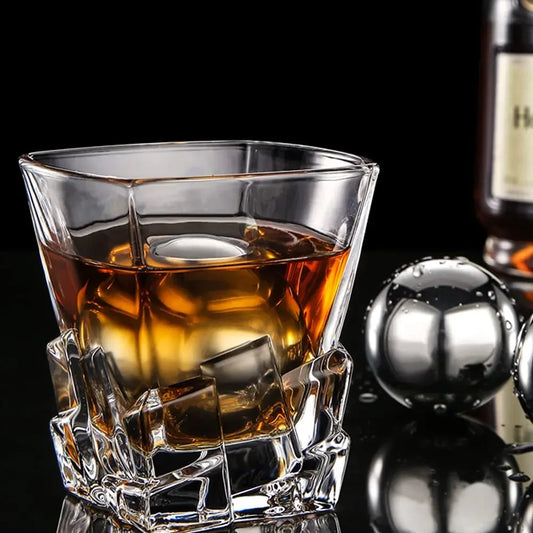 2-Piece Stainless Steel Whiskey Stones – Round Reusable Chill Balls
