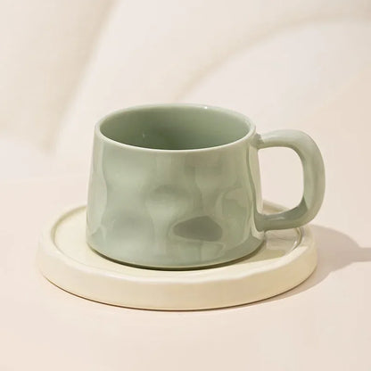 300ML Ceramic Coffee Mug with Saucer – Latte & Tea Cup