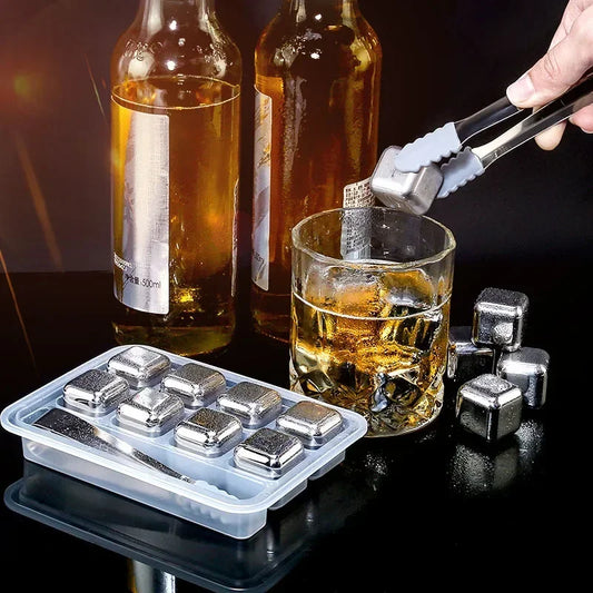 Stainless Steel Whiskey Ice Cubes – Reusable Metal Chill Stones