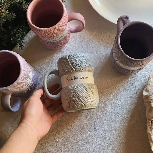 Creative Colorful Wool Ceramics Mugs coffee mug